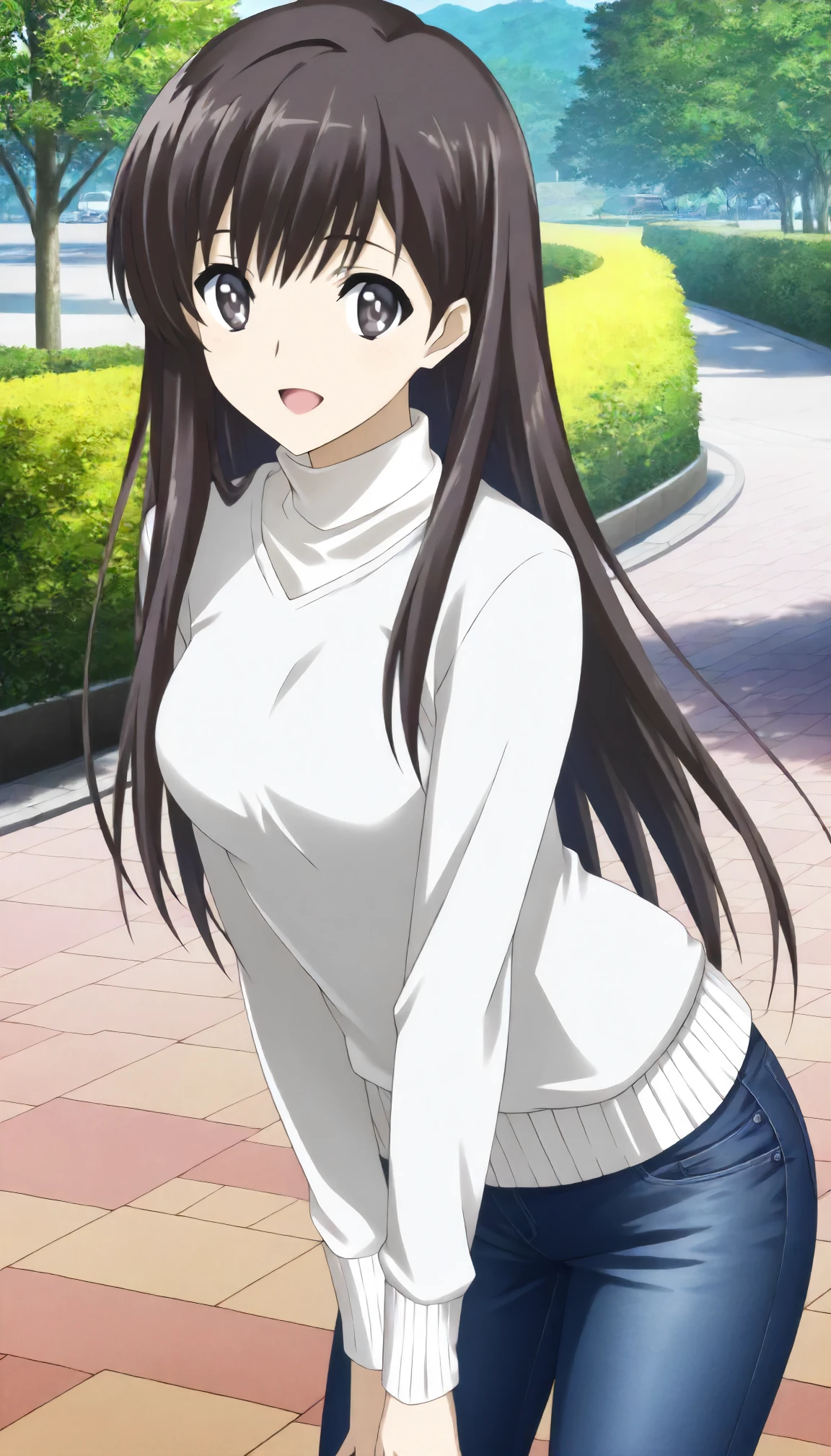 <lora:WA_morikawa_yukiXLIllustrious001>,
masterpiece,best quality,good quality,newest,
outdoors,day,
smile,open mouth,
looking at viewer,
solo,
anime coloring,
morikawa_yuki\(white_album\),1girl,black brown hair,long hair,black brown eyes,
white sweater,jeans pants,