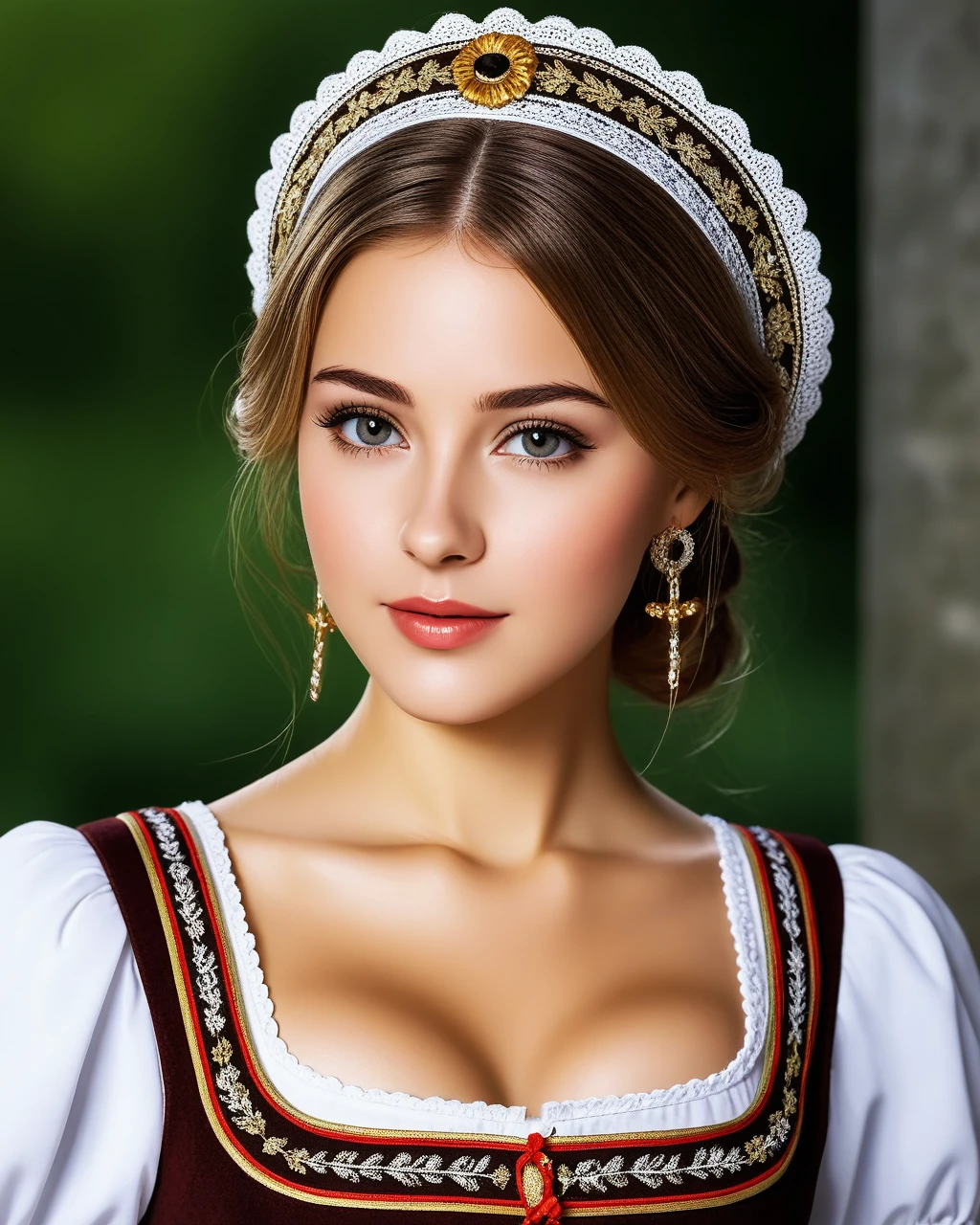 GERMAN girl tradition clothes, high ultra quality intricate details,4k,8k,