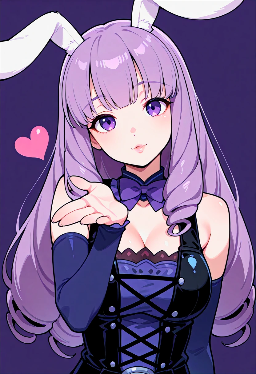 masterpiece, best quality, contorapposto, [photo background::0.5] BREAK 1girl, animal girl, sb69chuchu, chuchu outfit, smile, parted lips, blowing kiss, upper body, simple background, light-purple background, head tilt, looking at viewer, <lora:plasmagica_v2-000017:1>