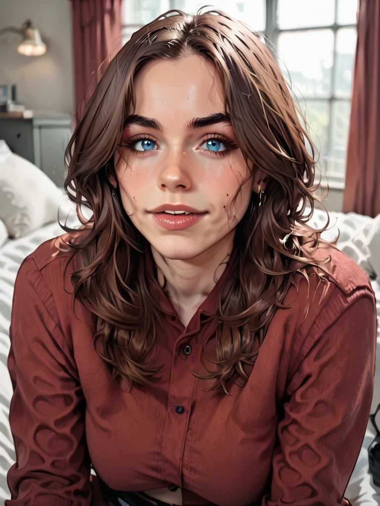 score_9, score_8_up, score_7_up, 1girl, solo, brown hair, blue eyes, <lora:Sarah_Desjardins_-_Pony:1> s_desjardins,