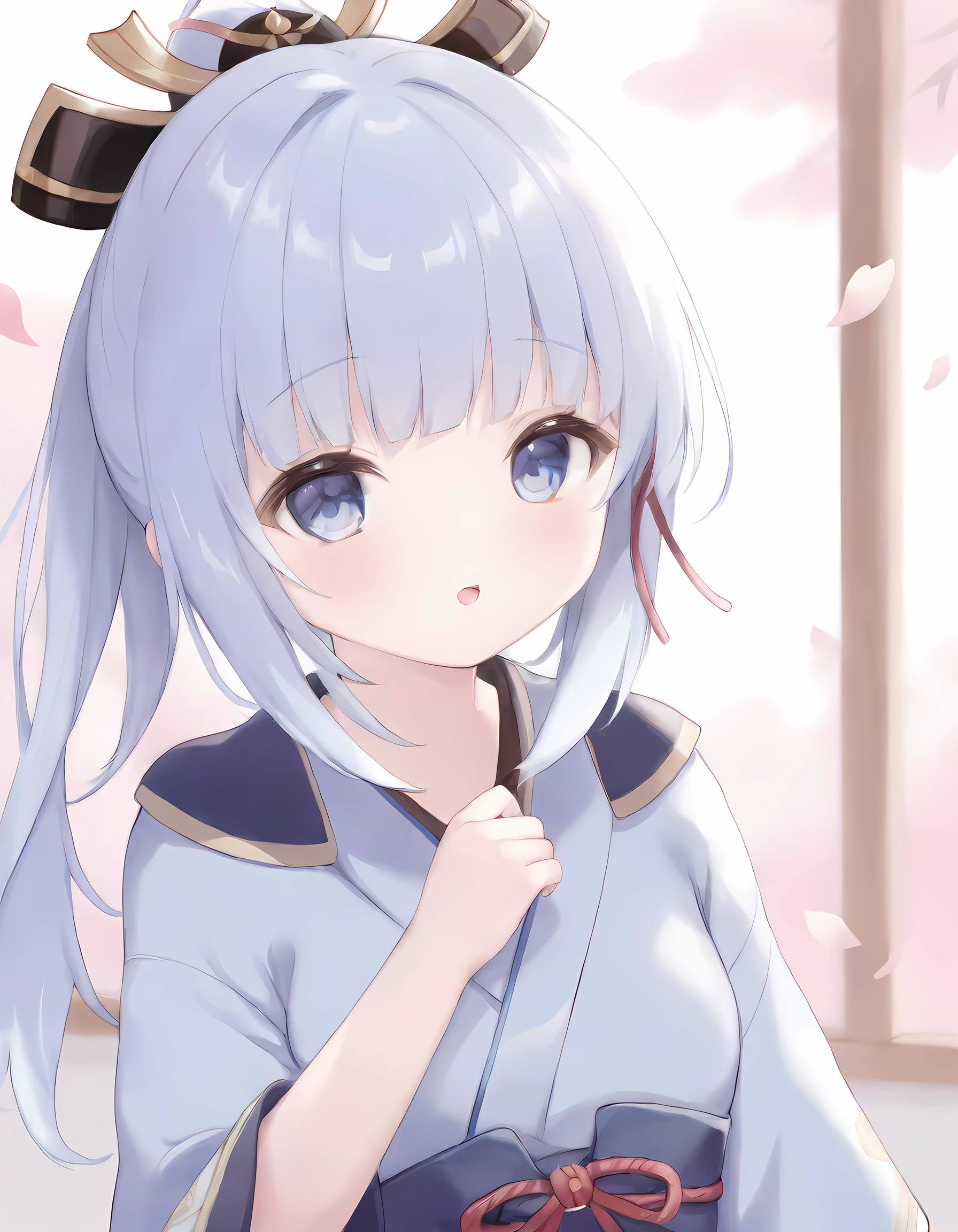 1girl, kamisato ayaka, genshin impact, (illustration) (pastel:1.1), (kawaii:1.2), ,