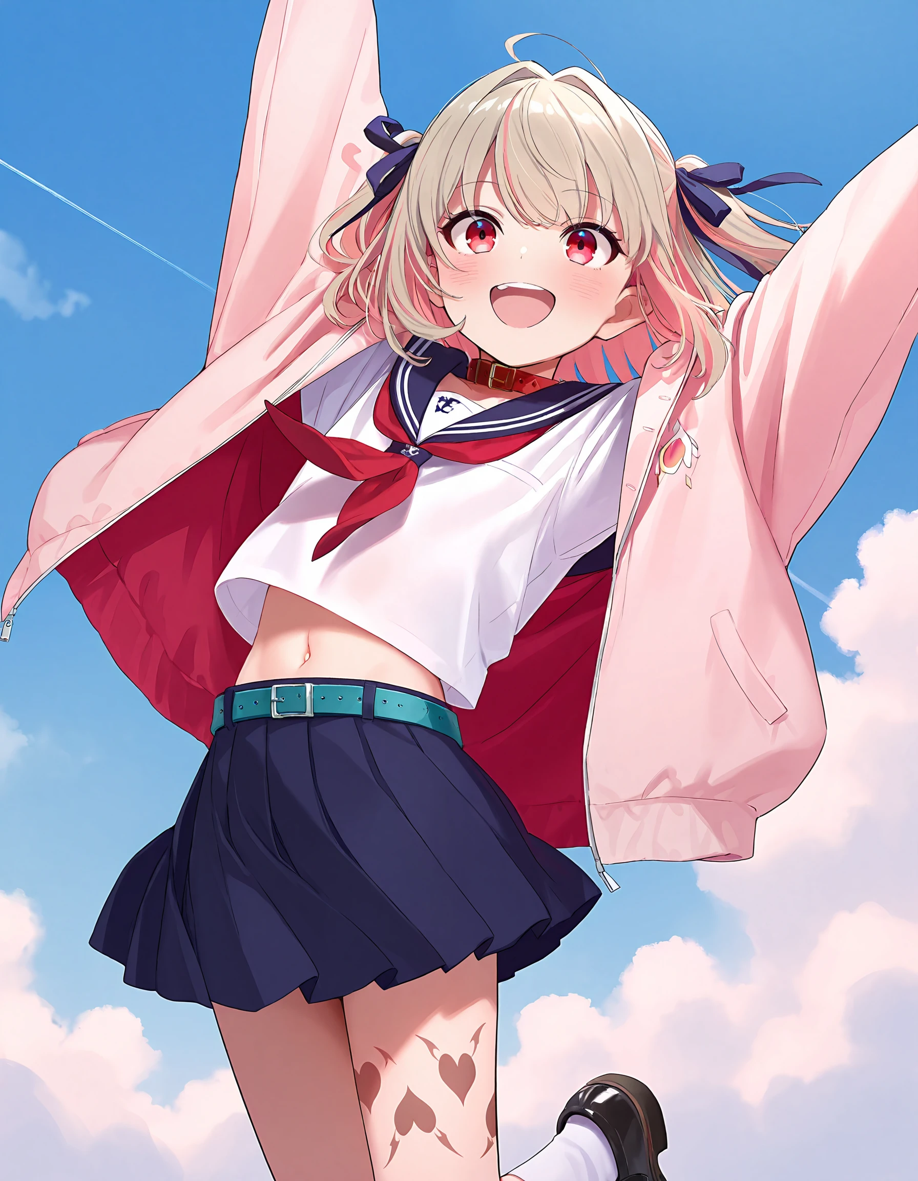 1girl、peace sign、