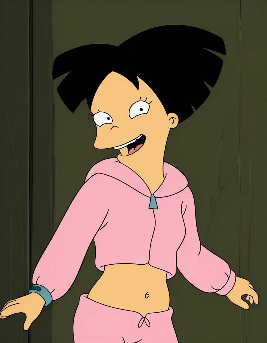 score_9_up,score_8_up,score_6,score_5,score_4, hayley, 1girl, black hair, long hair, solo, necklace, jewelry, tank top, headband, midriff, pants, sandals, belt, navel piercing, smile, full body, toon \(style\), sitting on sofa, living room, sexy, spread legs, cameltoe, wet skin, ass, ass focus, spread ass, ass zoom in, back view,