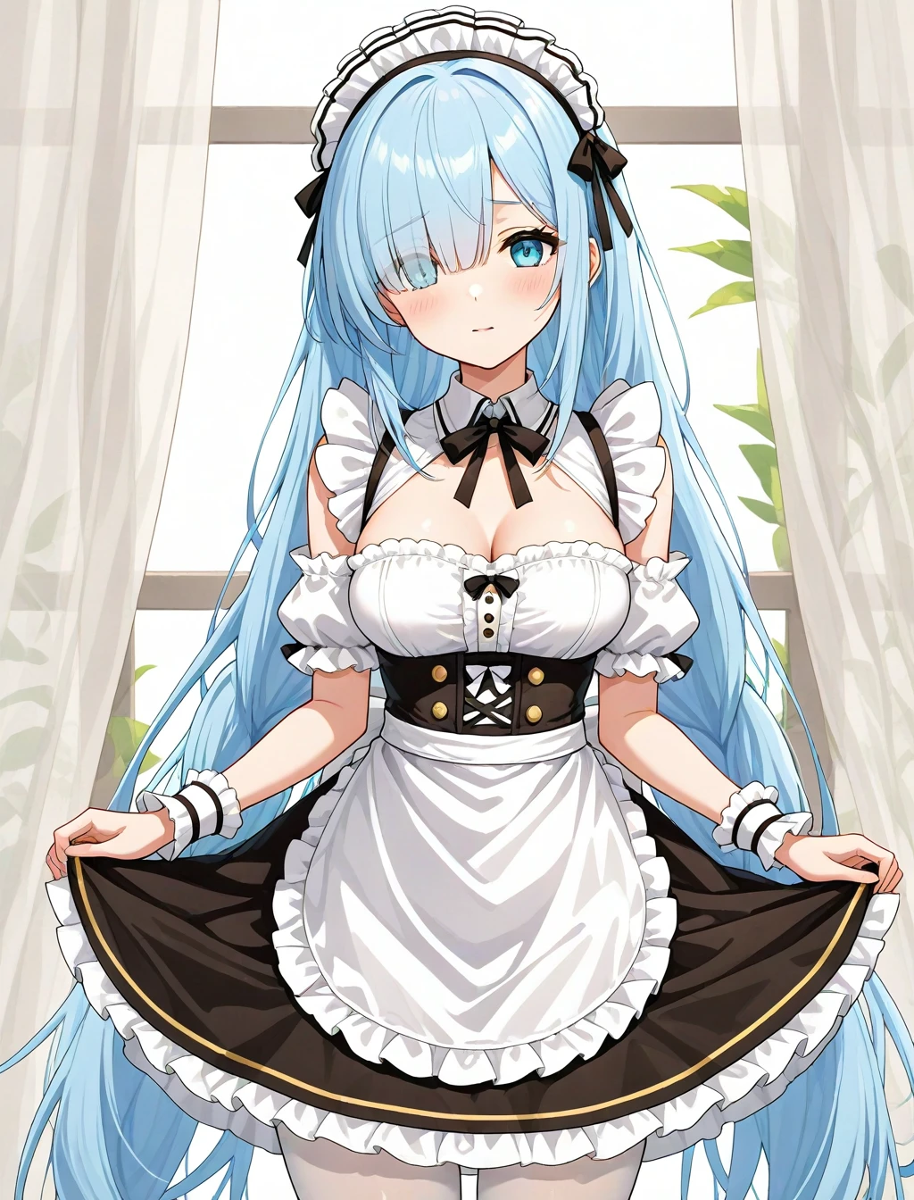 Re Zero Rem pixel art, 1024x1024