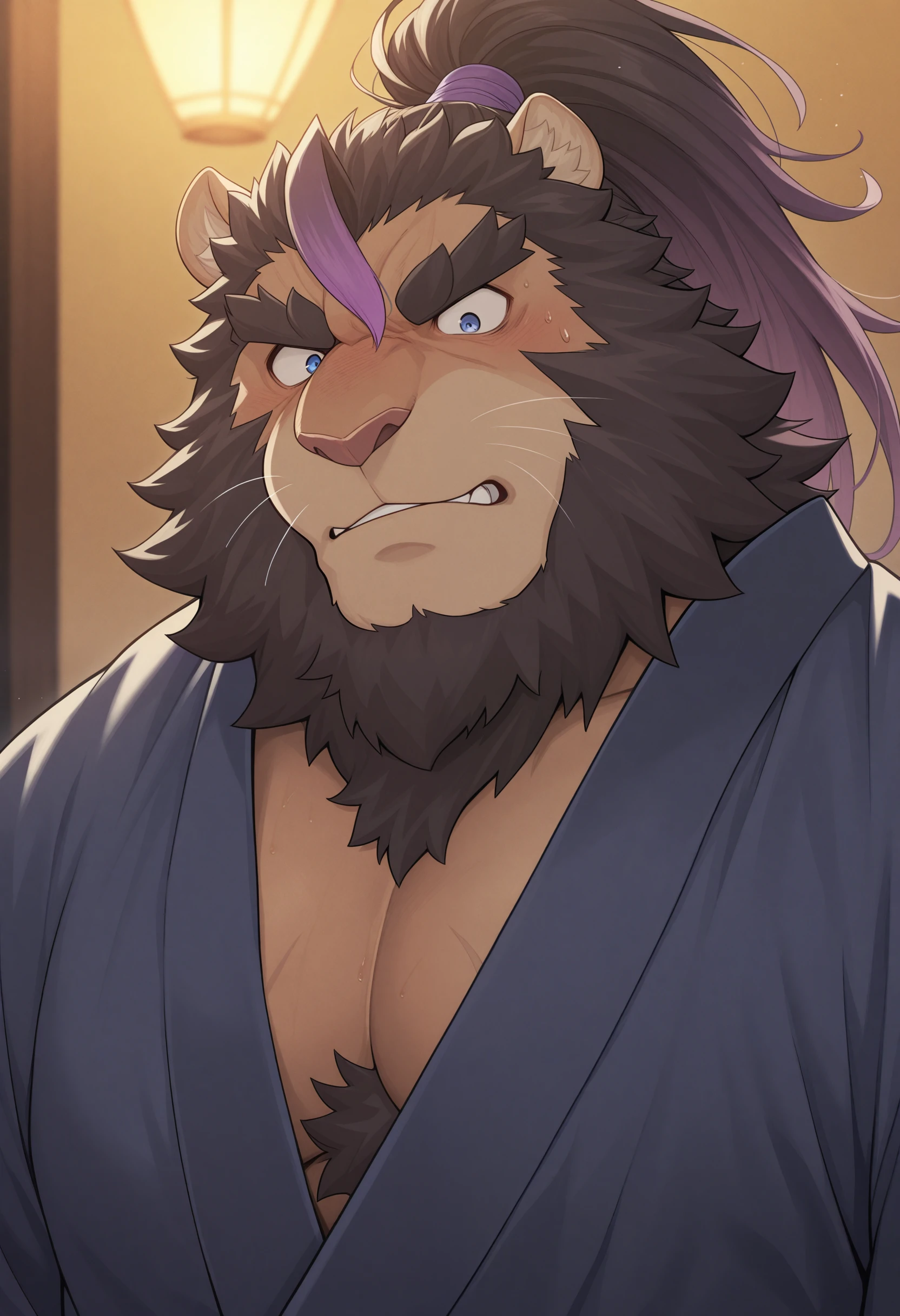 masterpiece, best quality, amazing quality, solo, 1boy, Toshu, kimono, close up