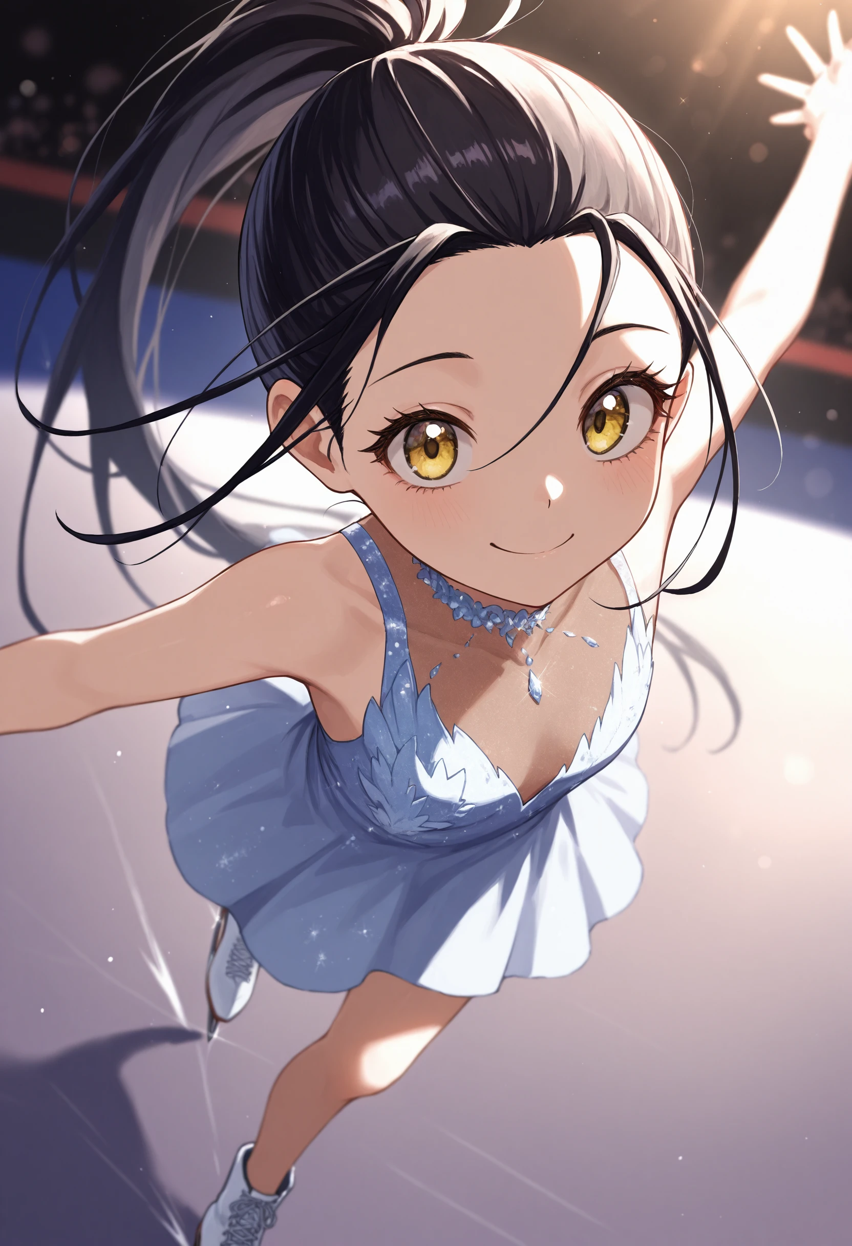 masterpiece, best quality, absurdres, safe
1girl, kamisaki hikaru, yellow eyes, ice skates, spread arms, dress, smile
<lora:ice_skates_il_1_d16:1>