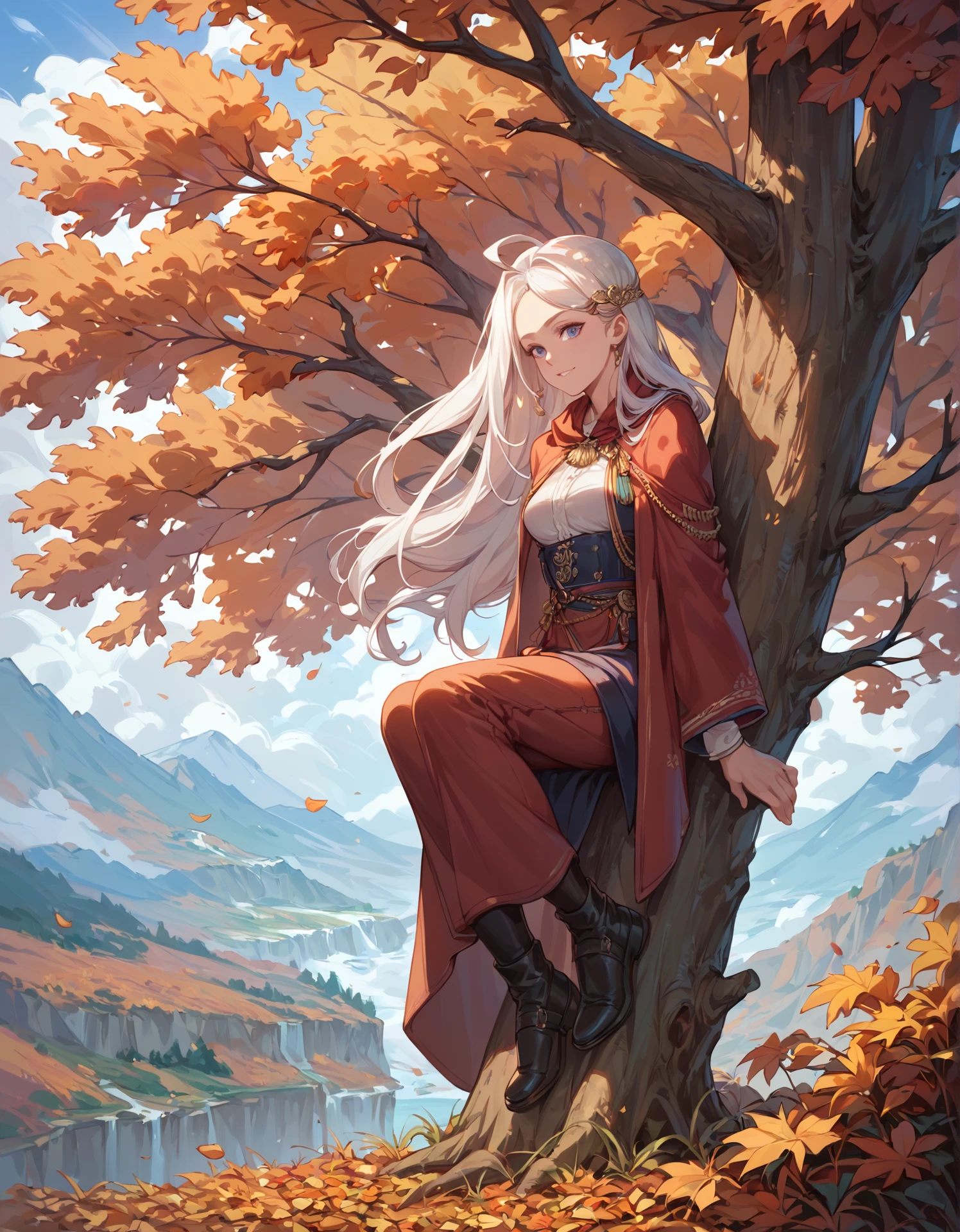 score_9, score_8_up, score_7_up, score_6_up, <lora:hinaPonyRealistic_v5-mbp-rev1:0.7>, hina, 1woman, day, russia, against_tree,birch, autumn, solo, outdoors, scenery,
