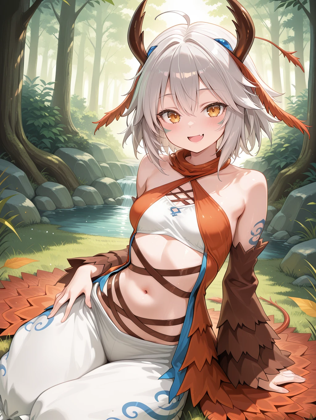 ((best quality)), ((masterpiece)), ((ultra realistic)), ((deer, anthropomorphic, female, younf, petite, flat chest)) sitting on grass, beautiful lighting, showing off body, presenting, zaush, adam wan, --auto
