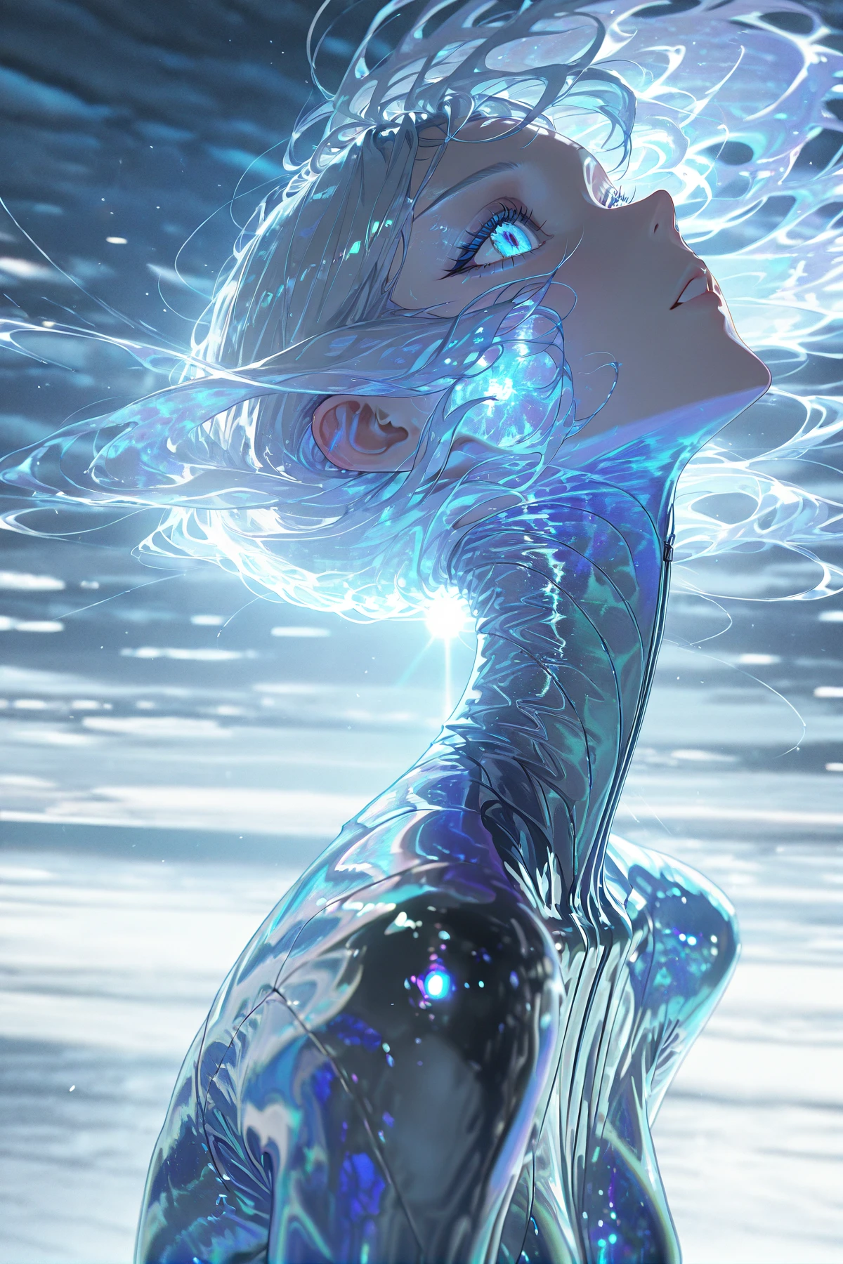masterpiece, best quality, amazing quality, very aesthetic, absurdres, newest, (scenery, volumetric lighting),
leather reflection,
1girl, solo, close-up shot, reflective dark leather bodysuit, high collar, soft moonlight reflection on leather, mysterious gaze, long silver hair, glowing blue eyes, soft ambient lighting, misty background, gentle wind effect, anime-style shading, cinematic composition, atmospheric depth, ultra-detailed textures, fantasy-inspired aesthetics, delicate light reflections on outfit, soft glows around character, ethereal and elegant
,masterpiece, best quality, amazing quality, very aesthetic, absurdres, newest, (scenery, volumetric lighting),
,<lora:leather_reflection:1>,