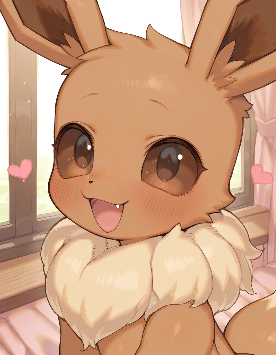 (masterpiece, best quality:1.2), high quality, highres, absurdres,
by rikose
(solo:1.2)
eevee, happy, smile, portrait
anthro
 <lora:Rikose:1>