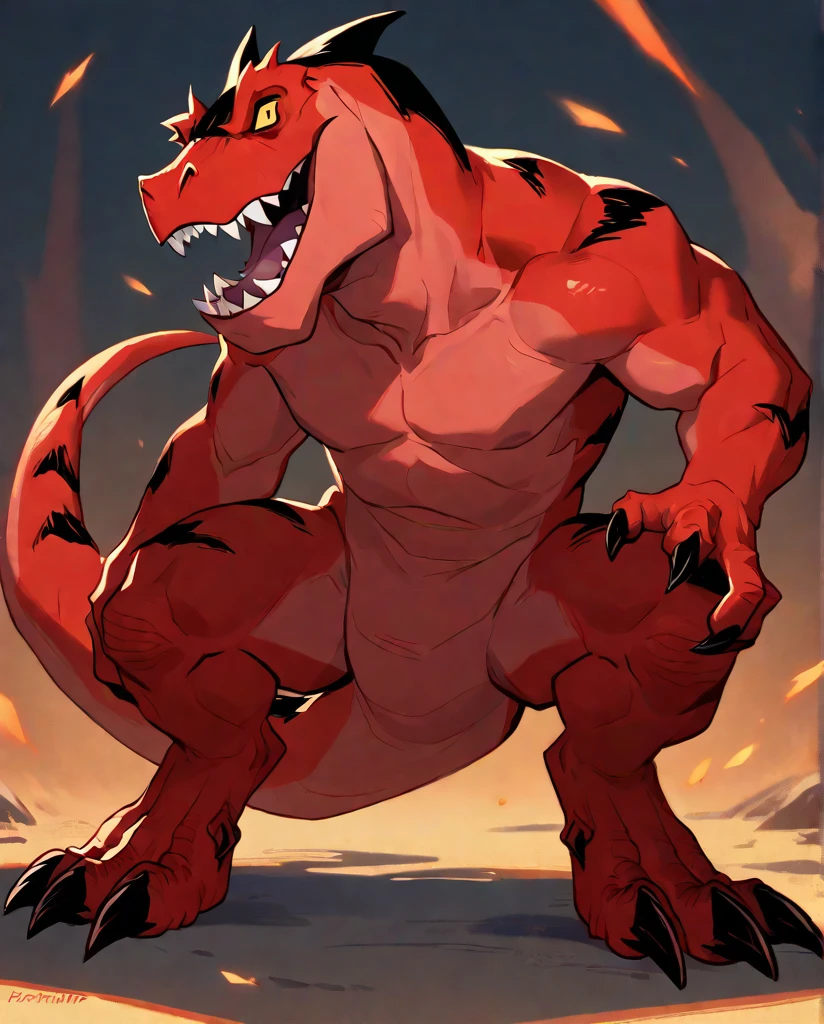 nj5furry, dragon head, yellow eyes, evil smirk, looking at viewer