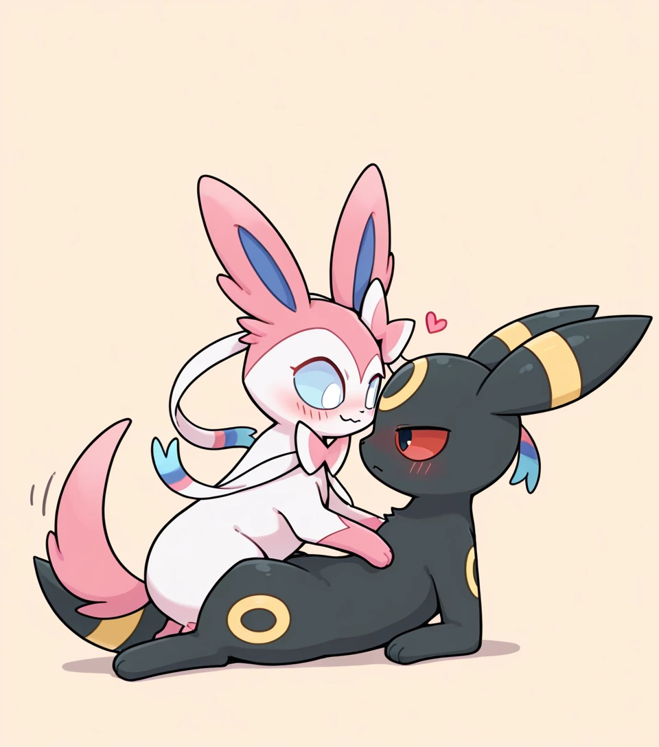 male/female duo, score_9,score_8_up,score_7_up, feral female espeon, vagina, feral male umbreon, penis, kissing, cum.