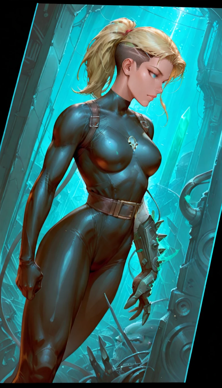masterpiece, best quality, good quality, newest, highres, absurdres, volumetric lighting,gradient color, BREAK raytracing, volumetric lighting, ambient occlusion, , masterpiece, best quality, masterpiece,amazing quality,best quality,ultra-detailed,8K,illustration,CG,shiny hair,clear skin,ultra-detailed-eyes,background, eyelashes BREAK, (hypersexual, highly detailed features, sexualized:1.1), ,
<lora:gwen_stacy_pdxl_v1_goofy:0.8> gwen stacy, blonde hair,undercut,blue eyes,
<lora:Detailer_NoobAI_Incrs_v1:1> detailed, <lora:illustriousXL_stabilizer_v1.23 ill-helper:0.15>
<lora:Mana Remana Style:0.6> r3m4na, <lora:Hyouuma_Style:0.6> Hyouum4, <lora:The_Darkness_Style_Illustrious:1> darkn3ssill, ,,
dutch angle,
Callidus assassin, black bodysuit, wrist blade, <lora:callidus_ill:1>