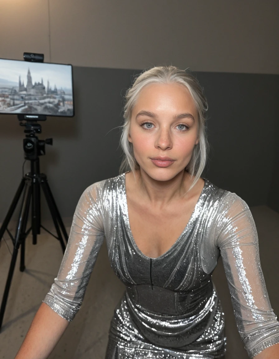 ,(realistic,photorealistic),(masterpiece,best quality,highres,absurdres),photo, cosplay photo,, looking at viewer, real life, raw photo, flash photo, hard light, hard shadow, webcam photo, amateur, depth of field, field, amateurquironn 1girl, amateurquironn,
, <lora:amateurQuiron_Style_iLus:1> Daenerys Targaryen (Game of Thrones): With her flowing silver hair, intricate gowns, and dragon companions, Daenerys Targaryen is a striking and powerful character to cosplay.,
panorama, , bent over, ,
cosmic building,