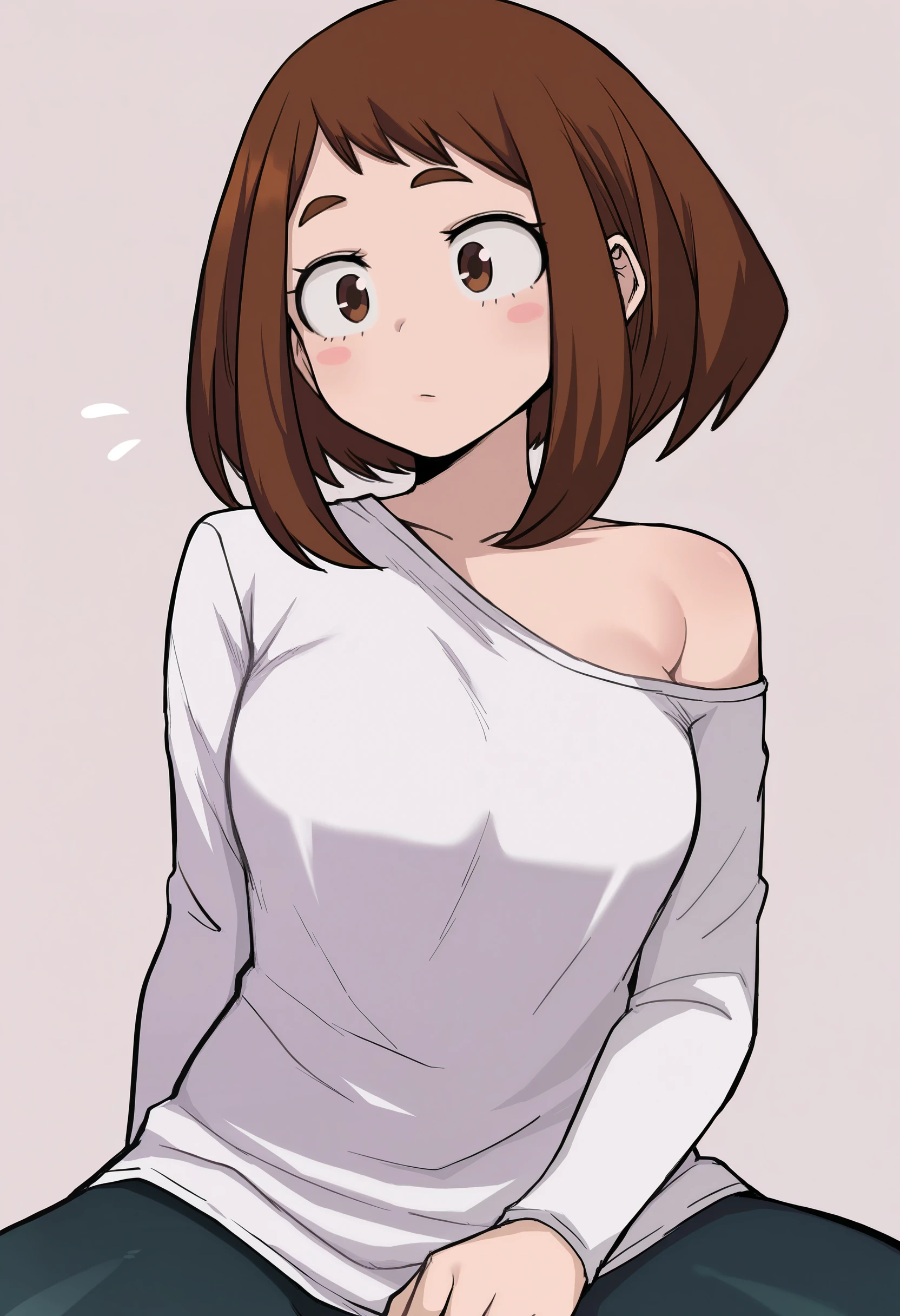 score_9,score_8_up,score_7_up, 1girl, moli, looking at viewer, solo, higashiyama kobeni, 1e2, open-chest sweater, sweater
