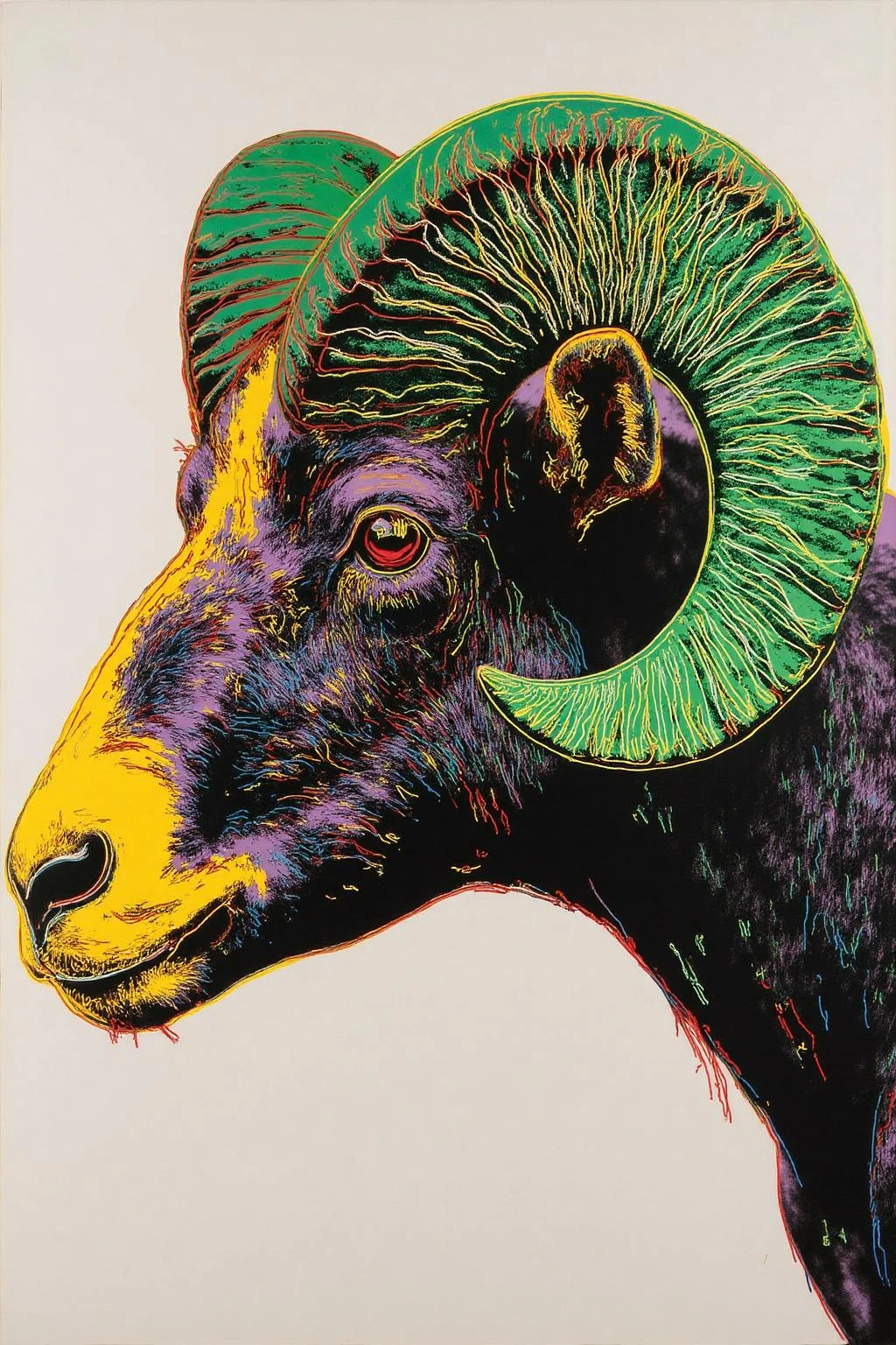 andywarhol1 illustration.
A close-up portrait of a bighorn sheep's head.
<lora:andywarhol1_cap_d6a3:1.0><lora:836295240223577980:0>
