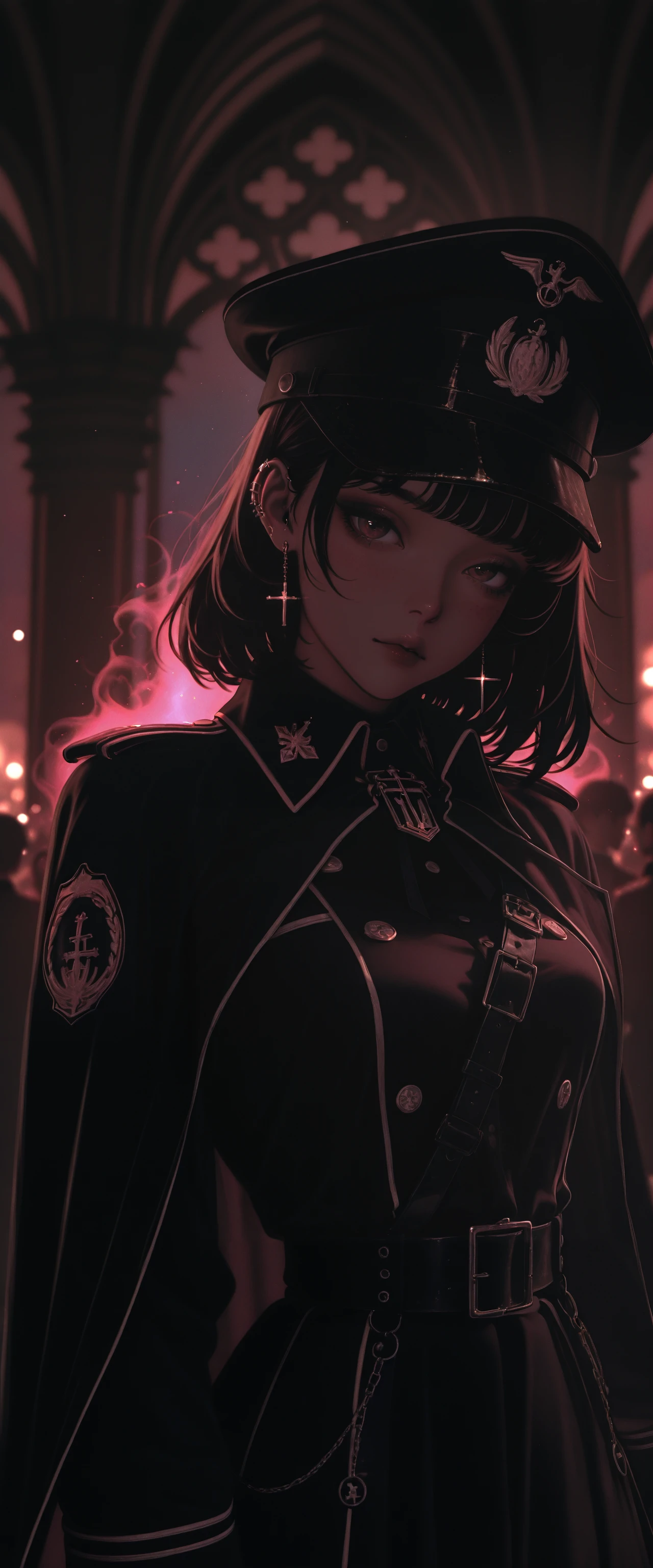 absurdres, high_quality, newest, incredibly_absurdres, very aesthetic, film_grain, blurry_background, bokeh, (grainy_texture), blender_\(artwork\), zbrush_\(artwork\), raytraced, volumetric_lighting, digital_painting_\(artwork\), amazing_background, realistic, (colorful_theme, vibrant), 3D, glint, magic, aura
UFD-Illu, 4utumnd4rk4cademia, solo, solo_focus, uniform military_uniform dress