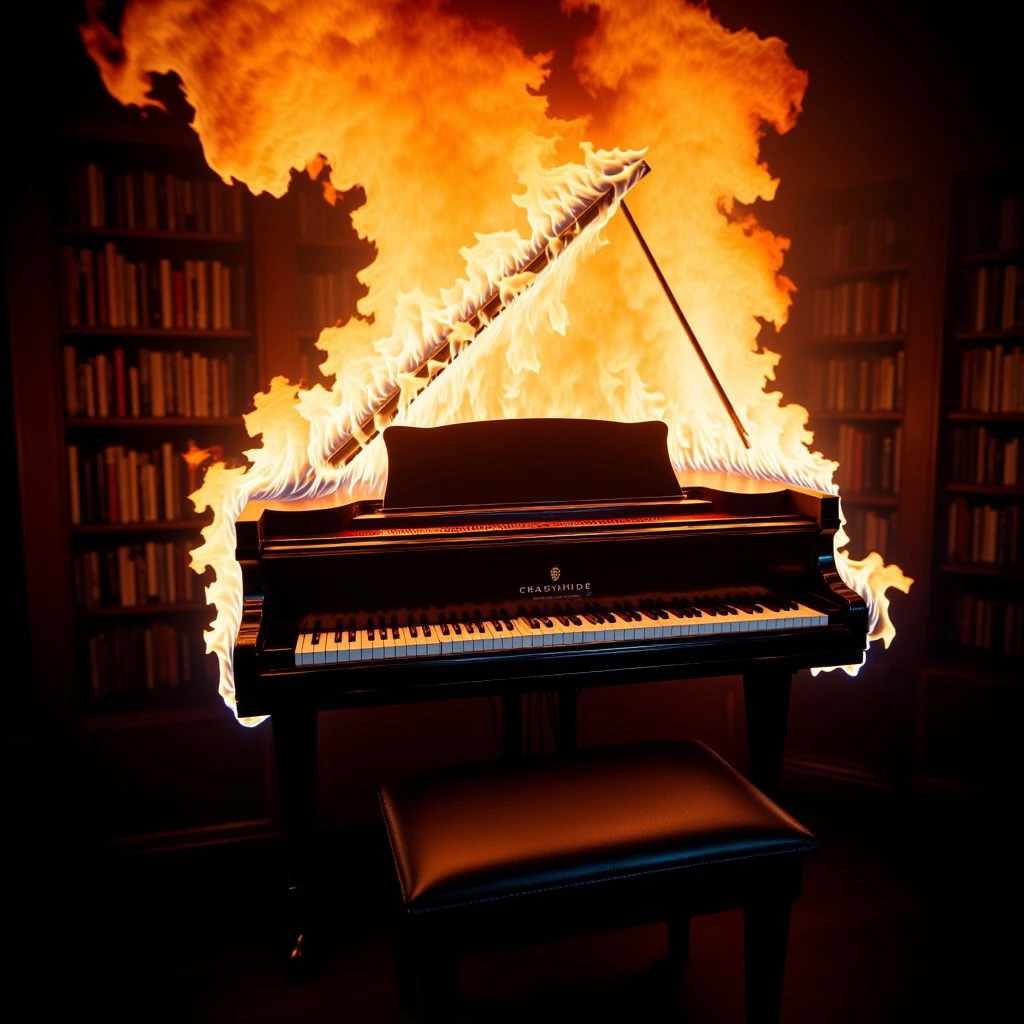 piano on fire