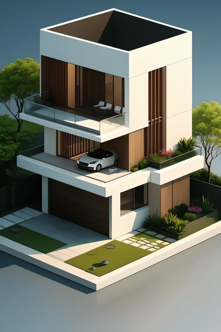 <lora:JJsIsometricHouse:1> ,((isometric house)),scenery, tree, stairs, window, plant, door, building, outdoors, potted plant, house, grass, ground vehicle, motor vehicle, simple background
