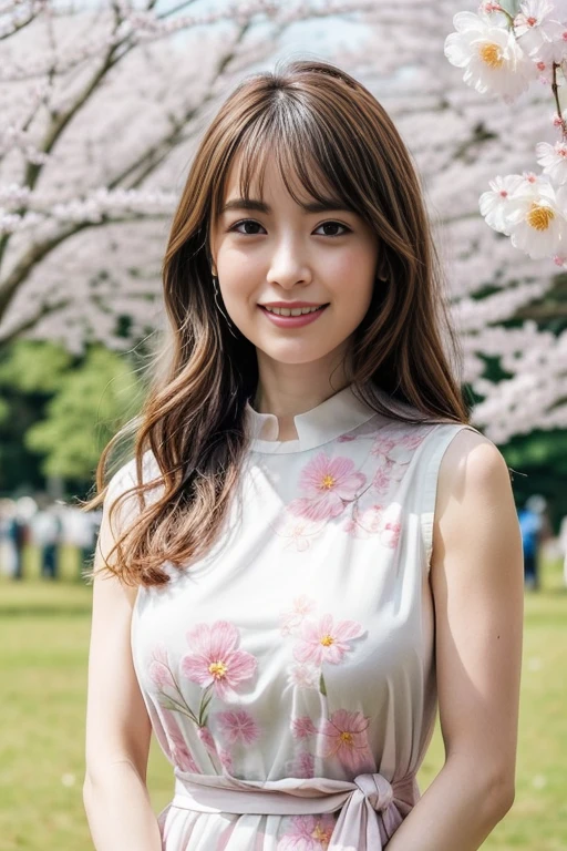 1girl,,(RAW photo, best quality), (realistic, photo-realistic:1.4), masterpiece, an extremely delicate and beautiful, extremely detailed, 2k wallpaper, Amazing, finely detail, extremely detailed CG unity 8k wallpaper, ultra-detailed, highres, soft light, beautiful detailed girl, extremely detailed eyes and face, beautiful detailed nose, beautiful detailed eyes,cinematic lighting,perfect anatomy,slender body
(at yoyogi park), (spring scenery),(yoyogi gyoen park in tokyo) (sakura flowers in full bloom:1.4)
<lora:more_details:0.5> (more details:1.1)
(wearing pink avant garde collared dress with floral motif) (long dress) (collared dress:1.3)
smiling
(free poses)
<lora:izumirikaV2_lora:0.8>