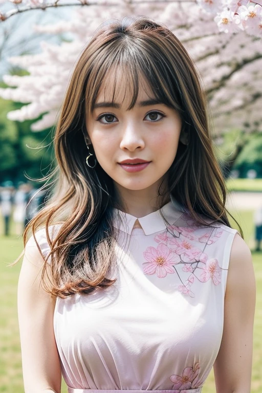 1girl,,(RAW photo, best quality), (realistic, photo-realistic:1.4), masterpiece, an extremely delicate and beautiful, extremely detailed, 2k wallpaper, Amazing, finely detail, extremely detailed CG unity 8k wallpaper, ultra-detailed, highres, soft light, beautiful detailed girl, extremely detailed eyes and face, beautiful detailed nose, beautiful detailed eyes,cinematic lighting,perfect anatomy,slender body
(at yoyogi park), (spring scenery),(yoyogi gyoen park in tokyo) (sakura flowers in full bloom:1.4)
<lora:more_details:0.5> (more details:1.1)
(wearing pink avant garde collared dress with floral motif) (long dress) (collared dress:1.3)
smiling
(free poses)
<lora:izumirikaV2_lora:0.8>