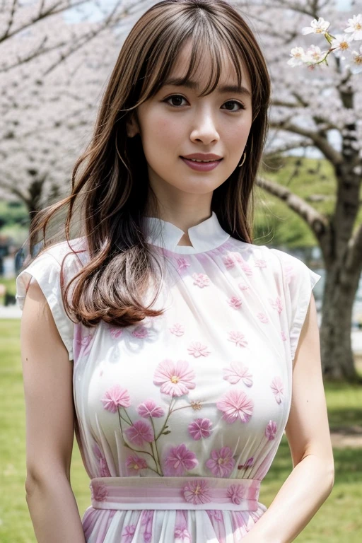 1girl,,(RAW photo, best quality), (realistic, photo-realistic:1.4), masterpiece, an extremely delicate and beautiful, extremely detailed, 2k wallpaper, Amazing, finely detail, extremely detailed CG unity 8k wallpaper, ultra-detailed, highres, soft light, beautiful detailed girl, extremely detailed eyes and face, beautiful detailed nose, beautiful detailed eyes,cinematic lighting,perfect anatomy,slender body
(at yoyogi park), (spring scenery),(yoyogi gyoen park in tokyo) (sakura flowers in full bloom:1.4)
<lora:more_details:0.5> (more details:1.1)
(wearing pink avant garde collared dress with floral motif) (long dress) (collared dress:1.3)
smiling
(free poses)
<lora:izumirikaV2_lora:0.8>