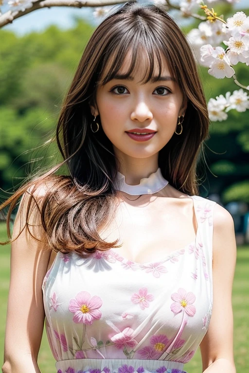 1girl,,(RAW photo, best quality), (realistic, photo-realistic:1.4), masterpiece, an extremely delicate and beautiful, extremely detailed, 2k wallpaper, Amazing, finely detail, extremely detailed CG unity 8k wallpaper, ultra-detailed, highres, soft light, beautiful detailed girl, extremely detailed eyes and face, beautiful detailed nose, beautiful detailed eyes,cinematic lighting,perfect anatomy,slender body
(at yoyogi park), (spring scenery),(yoyogi gyoen park in tokyo) (sakura flowers in full bloom:1.4)
<lora:more_details:0.5> (more details:1.1)
(wearing pink avant garde collared dress with floral motif) (long dress) (collared dress:1.3)
smiling
(free poses)
<lora:izumirikaV2_lora:0.8>