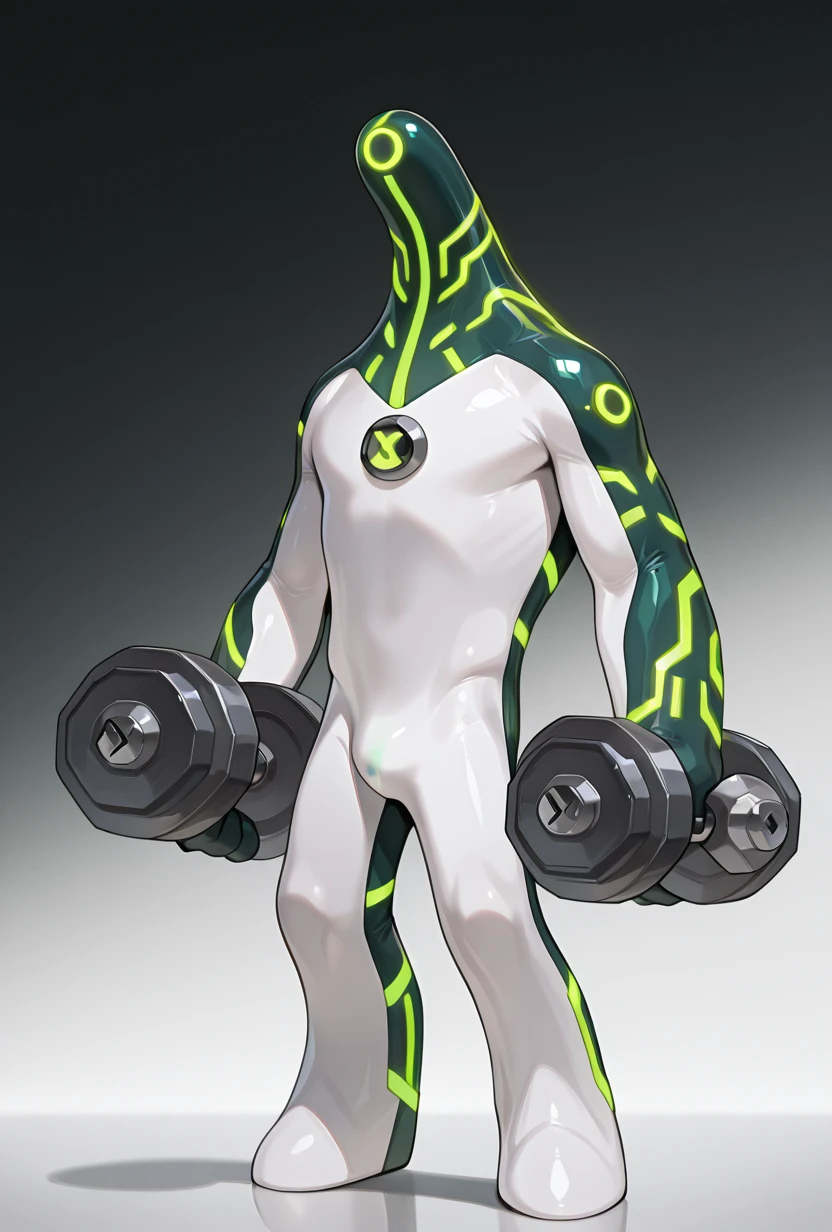<lora:upgrade-08:1> upgrade, solo, no humans, neon trim, green strips, no humans <lora:Two_Dumbbells:1> two dumbbells, oversized dumbbell, dumbbell, holding dumbbell, masterpiece, best quality, amazing quality, very aesthetic, absurdres, newest,