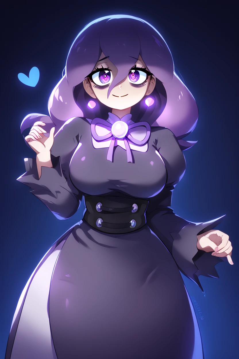 score_9, score_8_up, score_8, medium breasts, (curvy), cute, eyelashes, ,,, zzHexyZA, purple eyes, bags under eyes, hair between eyes, long hair, purple hair, long sleeves, bow, jewelry, black dress, purple dress, black pantyhose, juliet sleeves, purple bow, purple bowtie, ,<lora:HexManiacPokemonZA_PDXL:1.0>, ,,, BREAK, smile, closed mouth, looking at viewer, cowboy shot, ,,, embedding:zPDXL, Expressiveh, ,,, <lora:Konpeto_PDXL_v3:1.0>, <lora:SDXLFaeTastic2400:0.5>, <lora:Expressive_H-000001:0.4>,