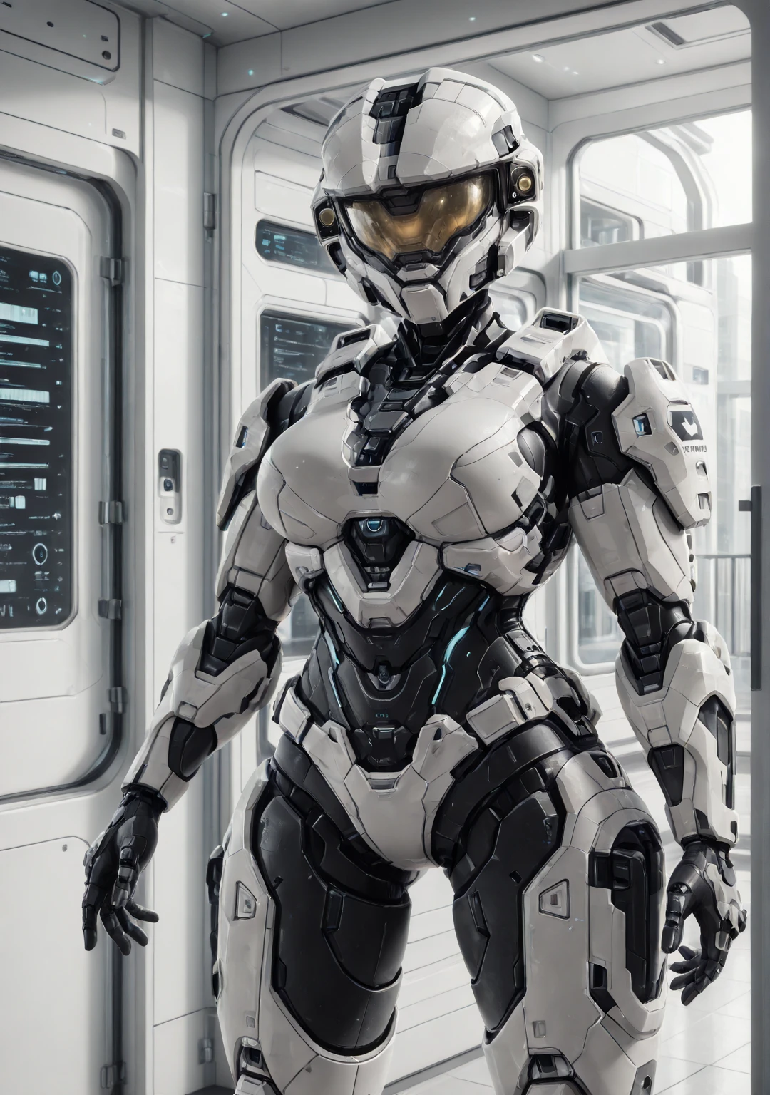 masterpiece, best quality, amazing quality, absurd res,
<lora:Purity_Tech_for_Illustrious:0.7> pur1tyt3ch, white theme,
<lora:spartan_pdxl:0.8> spartan \(halo\), standing, facing viewer,