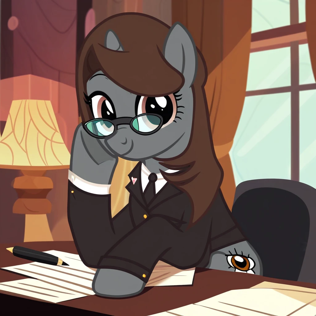 masterpiece, score_9_up, score_8_up, score_7_up, (best quality:1.1), ultra-detailed, high resolution, solo, Sinister Serov, pony, mlp, feral, thin eyebrows, blue eyes, stallion, male, pony ears, black ear fluff, black skin, black mane, curtain bangs, tail BREAK sitting, open book, reading book, sipping tea, slight smile, sitting in a wooden chair, fancy room background, fireplace lit,  detailed background, black indoors, modern times, home, bookshelf, lamp on table, expressiveh, highly visible, sharp focus, anatomically correct