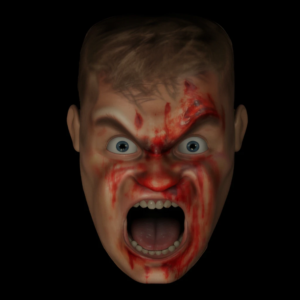 Doomguy: Status bar "bloody facial expressions - face focus" style F1D + XL