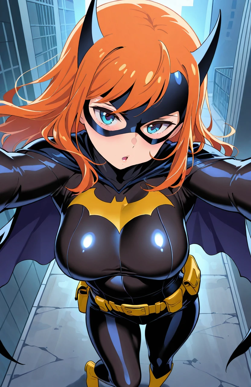 Nino Nakano,manos detalladas,Pose sexy,traje de Batman,ciudad destruida