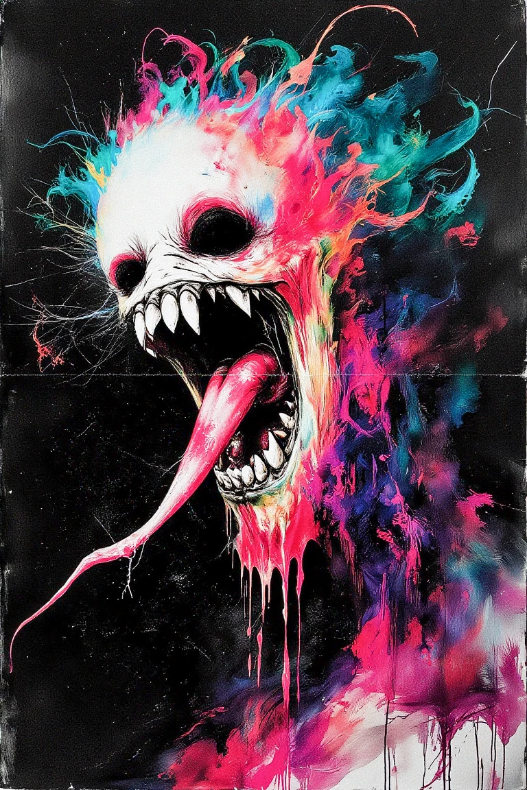 "a graphic style inspired by Manucolgraf's artistic approach featuring bold, dynamic compositions with vibrant color contrasts and intricate line work\nDark Art"