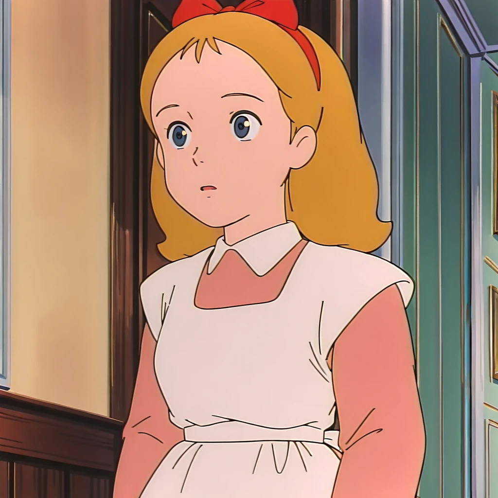 <lora:[Illustrious]Daisy(resize):0.95> daisy , pink dress , apron,
