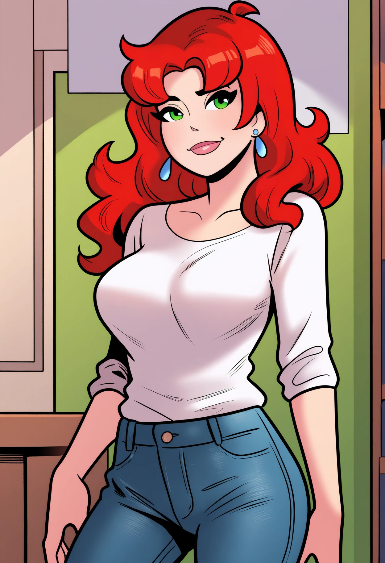 arafed woman with red hair and freckles posing for a picture, cute freckles, small freckles, light cute freckles, red hair and freckles, with freckles, redhead girl, red head, freckled, freckles, 8k)), with curly red hair, hint of freckles, soft freckles, white freckles, freckled pale skin, short redhead, smooth red skin