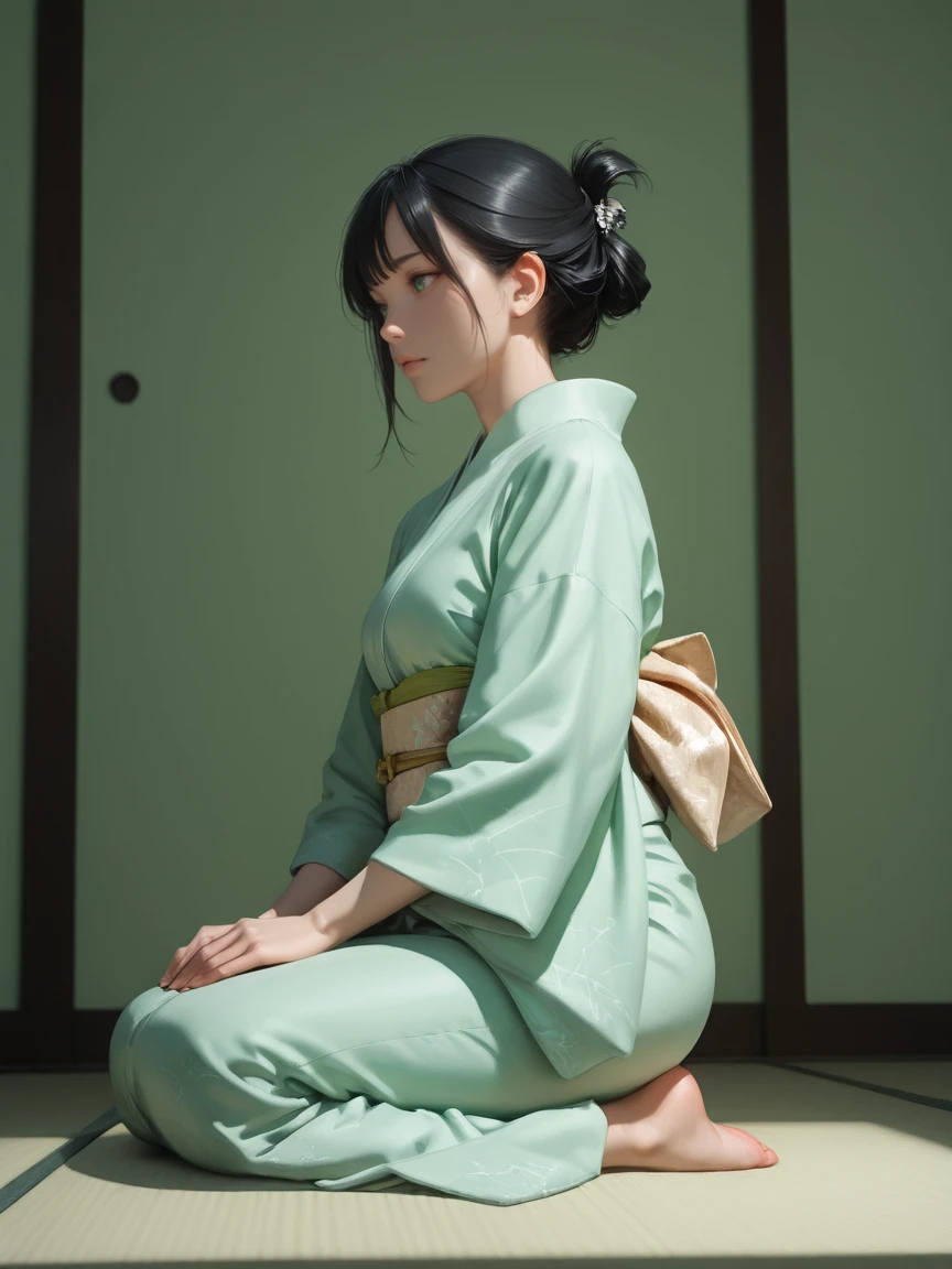 masterpiece, best_quality, amazing quality, newest,
semi-realistic.
1woman, 30 years old,
black hair, half-updo.
wearing kimono.
seiza, sitting.
japanese style room background,
clear color grading, green theme.
shoot from side, dynamic angle.
<lora:Style-Hyper-SDXL-12steps-CFG-lora:0.>
<lora:add_brightness_XL:0.>
<lora:add_contrast_XL:-0.>
<lora:add_outline_XL:-0.>
<lora:add_saturation_XL:0.1>
Asian-Less2-Neg,
detailxl
