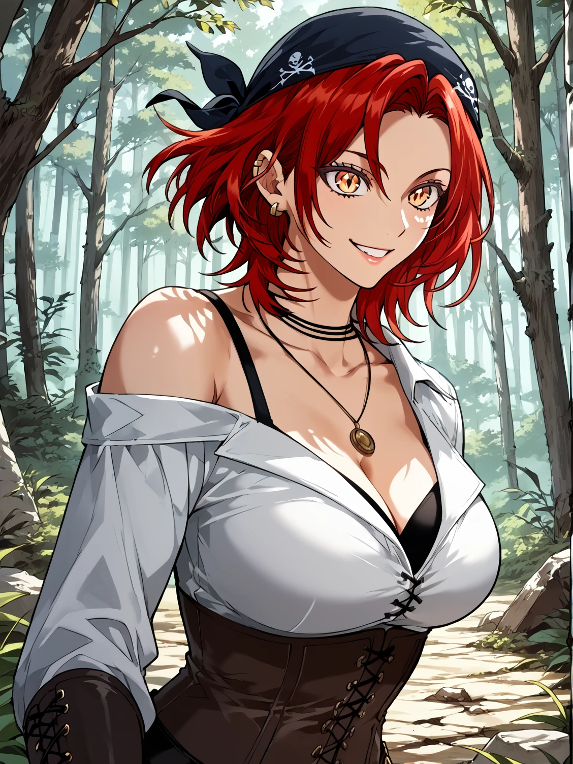 Embarrassed look、Side bust、Landscape illustration、Middlewind、Tearnote Yoko, 22 years old、Small breasts、High resolution、short hair、Medieval cloth clothing、long slit pink dress、Angle from below