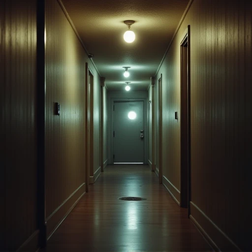 suburban liminal long deep hallway