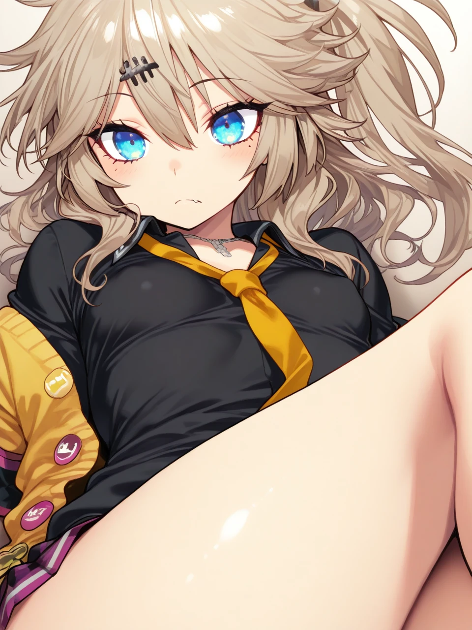 Browsing Caution,One girl,bed,(Spread your legs),((Spreading pussy)),blonde,Pink Cardigan,Twin tails,blonde pubic hair,smile,happy,(((cum in pussy))),crotch grab,bare breasts,