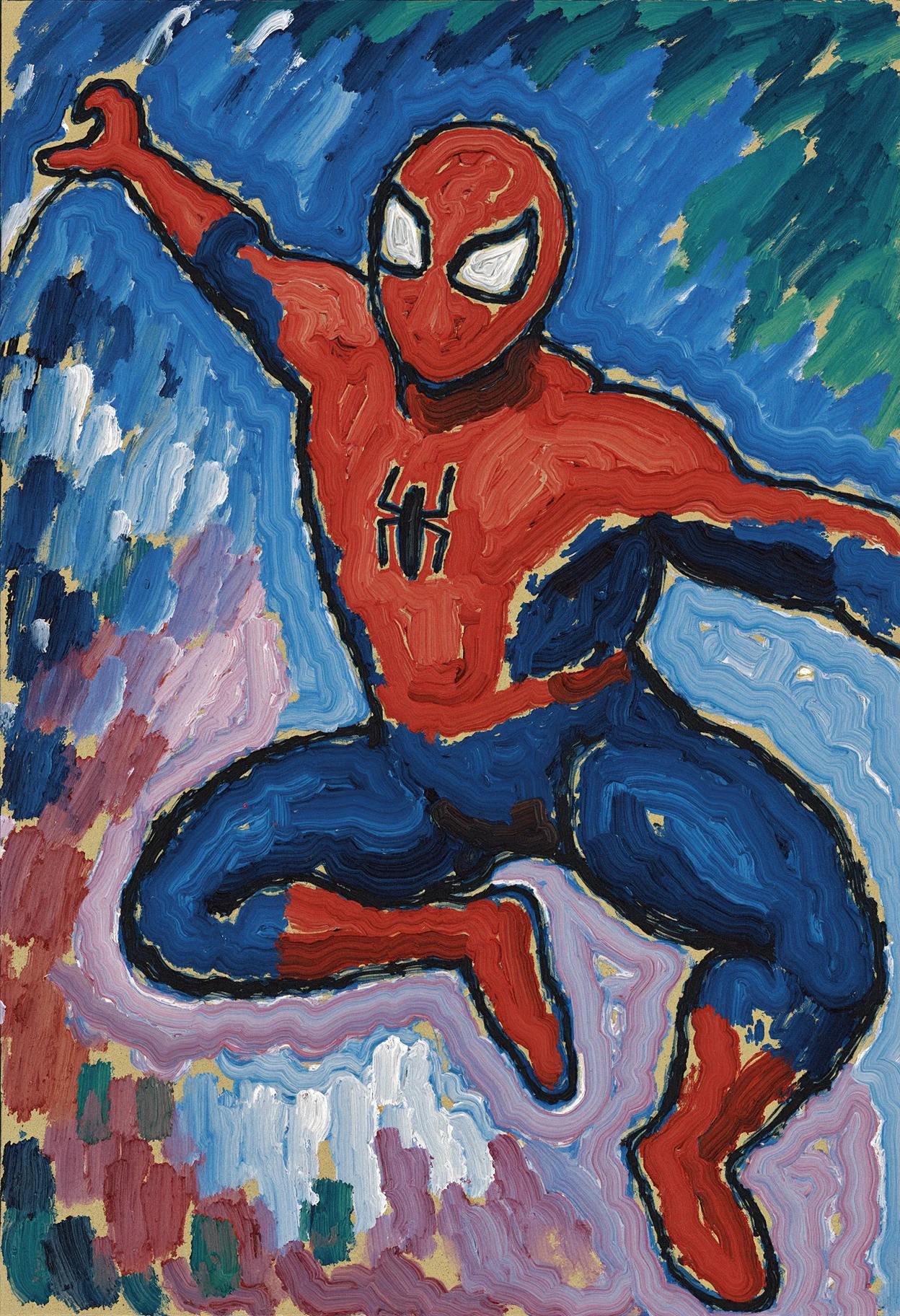 { "T5": "A hyperrealistic photograph of a vast, desolate airport terminal bathed in the harsh, cold light of a perpetually overcast sky. The architectural style is reminiscent of brutalist concrete design, with massive, angular structures and repetitive patterns. Rain streaks down the surfaces, reflecting the muted colors. Passengers, dressed in drab, utilitarian clothing, shuffle through the terminal, their faces etched with boredom and resignation. A lone security guard, clad in a dark uniform, stands motionless by a scanner. The scene is dominated by a sense of isolation and unease. Reflections in the polished concrete floors show distorted images of the figures and the bleak surroundings. The overall color palette is dominated by gray, brown, and a sickly, pale blue. The air is thick with humidity. The scene is rendered with extreme detail, capturing the texture of the concrete, the dampness of the air, and the subtle imperfections of the human forms. A large digital display shows static images and distorted weather data. In the background, a jet sits on the tarmac, its engines silent. The influence of Alexej von Jawlenskyâs style is evident in the stark, geometric forms and the emotionally charged atmosphere. The loRA:Flux\\\\\\\\\\\\\\\\\\\\\\\\\\\\\\\\\\\\\\\\\\\\\\\\\\\\\\\\\\\\\\\jwlnsk, dynamic abstracted portrait of Spider-Man in mid-air, his iconic red and blue suit transformed into bold, vivid color fields, thick impasto brushstrokes defining his masked face and powerful stance, web lines reduced to expressive, fragmented strokes of white against a deep ultramarine sky, dramatic contrasts of fiery reds and electric blues, background dissolving into swirling abstract forms, intense motion captured through painterly gestures<lora:Flux\Jawlensky_Visions FLUX_LORA jwlnsk.safetensors:1.0:1.0>