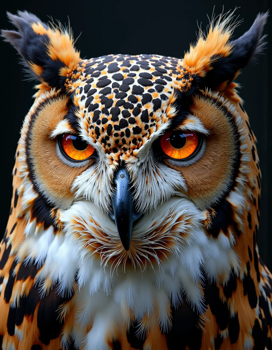 digital art by Adam Martinakis, Goro Fujita and Filip Hodas, Illustration, a close up image of the face of an owl, the reflection on the eyes shows a netherworld, Surrealism, digital manipulation, ethereal landscapes, Concept art, VR painting, imaginative worlds, whimsical characters, digital illustration, Sci-fi digital art, dystopian landscapes, surreal compositions, vibrant colors, dynamic dramatic atmosphere, dynamic cinematic color, flowing, best, unique.
