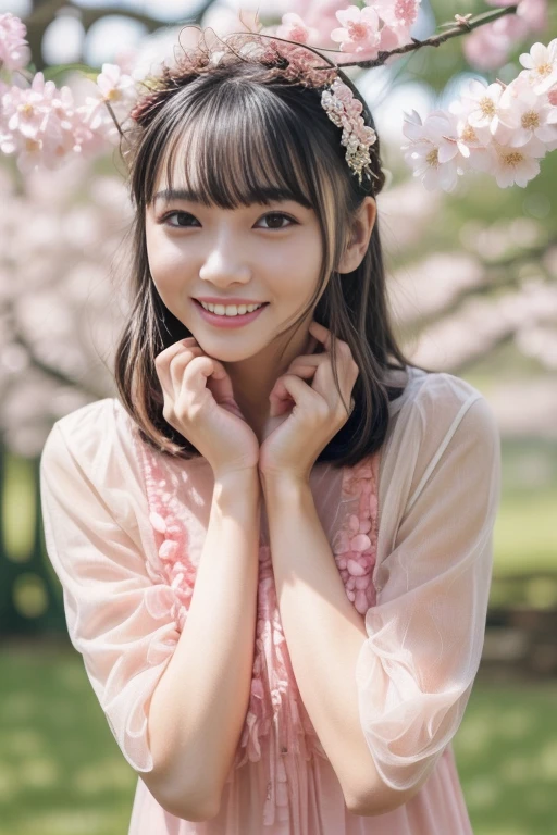 1girl,,(RAW photo, best quality), (realistic, photo-realistic:1.4), masterpiece, an extremely delicate and beautiful, extremely detailed, 2k wallpaper, Amazing, finely detail, extremely detailed CG unity 8k wallpaper, ultra-detailed, highres, soft light, beautiful detailed girl, extremely detailed eyes and face, beautiful detailed nose, beautiful detailed eyes,cinematic lighting,perfect anatomy,slender body
(at yoyogi park), (spring scenery),(yoyogi gyoen park in tokyo) (sakura flowers in full bloom:1.1)
<lora:more_details:0.5> (more details:1.1)
(wearing pink avant garde collared blouse with floral motif) (long dress) (collared blouse:1.3)
smiling
(free poses)
<lora:chest size:-1>
<lora:yanohinakiV4_lora:0.8>