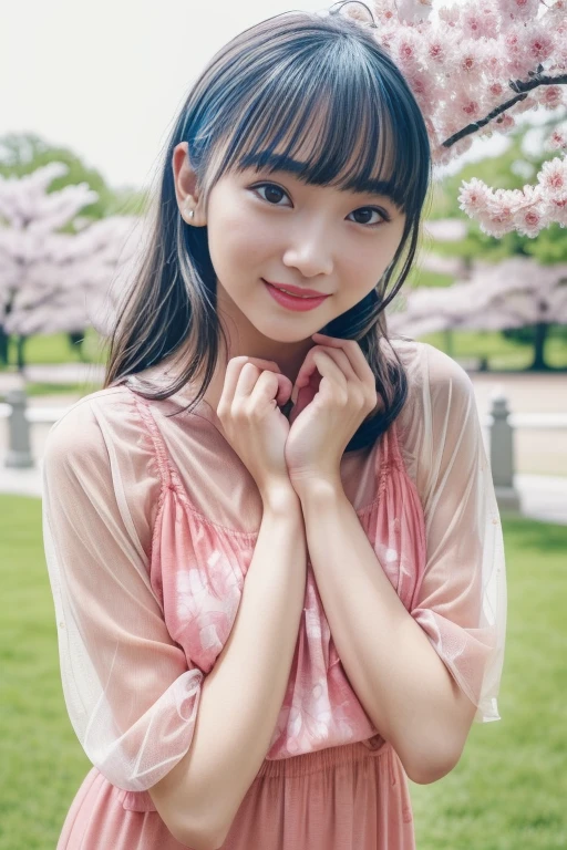 1girl,,(RAW photo, best quality), (realistic, photo-realistic:1.4), masterpiece, an extremely delicate and beautiful, extremely detailed, 2k wallpaper, Amazing, finely detail, extremely detailed CG unity 8k wallpaper, ultra-detailed, highres, soft light, beautiful detailed girl, extremely detailed eyes and face, beautiful detailed nose, beautiful detailed eyes,cinematic lighting,perfect anatomy,slender body
(at yoyogi park), (spring scenery),(yoyogi gyoen park in tokyo) (sakura flowers in full bloom:1.1)
<lora:more_details:0.5> (more details:1.1)
(wearing pink avant garde collared blouse with floral motif) (long dress) (collared blouse:1.3)
smiling
(free poses)
<lora:chest size:-1>
<lora:yanohinakiV4_lora:0.8>