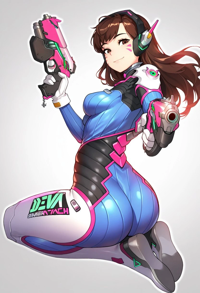 detailed face, cute face, dva face, smirk