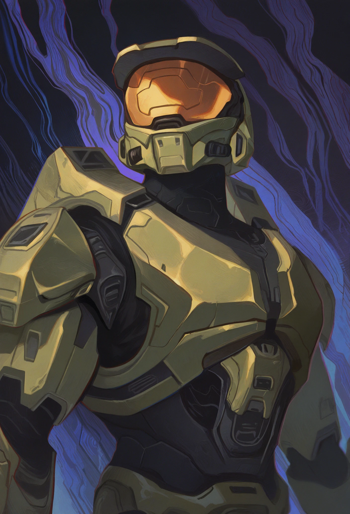 1boy, solo, male focus, abstract background, abstract,
helmet, visor, power armor,
masterpiece, best quality <lora:AmiThompson-adafactor-guy90:1>, nosima, <lora:masterchief-halo-richy-v1_ixl:1>, masterchief