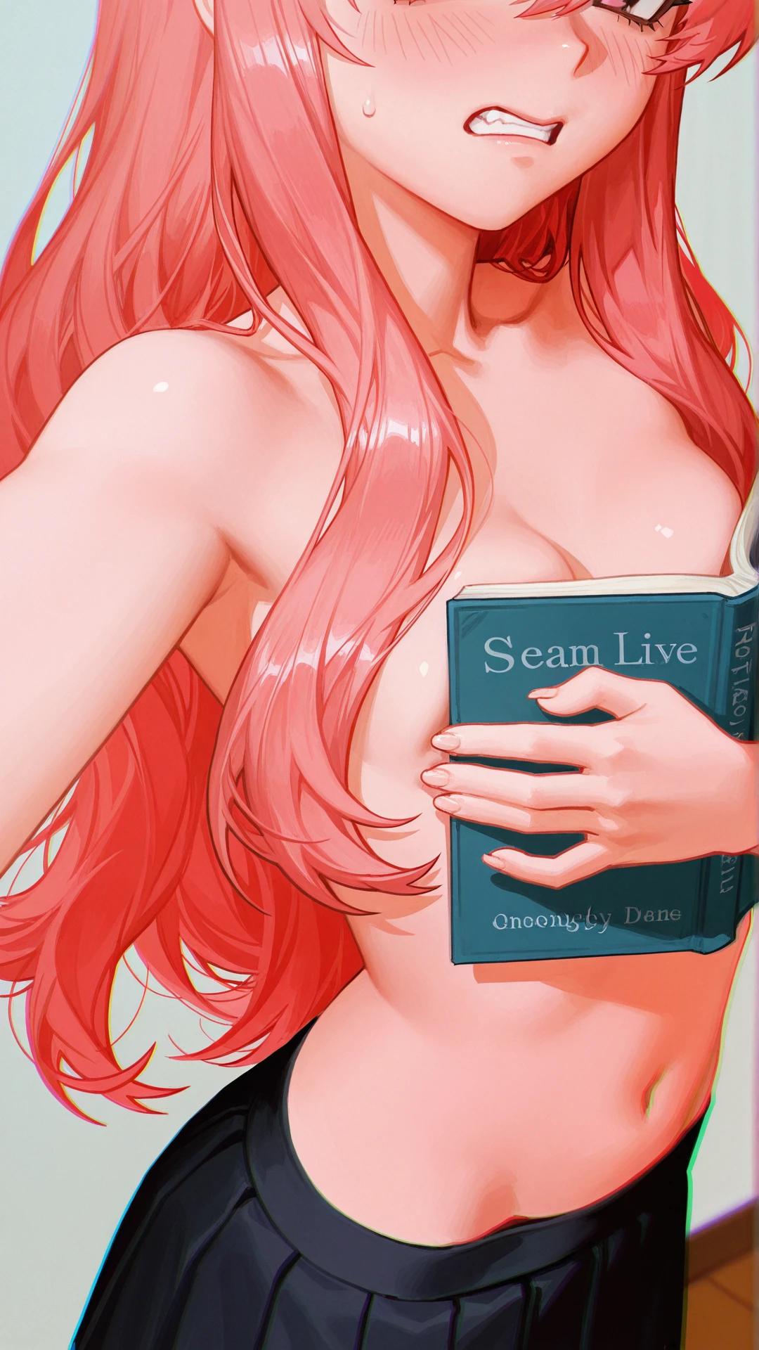Book Trend | Covering breasts by book | X / Twitter trend LoRA v1.0