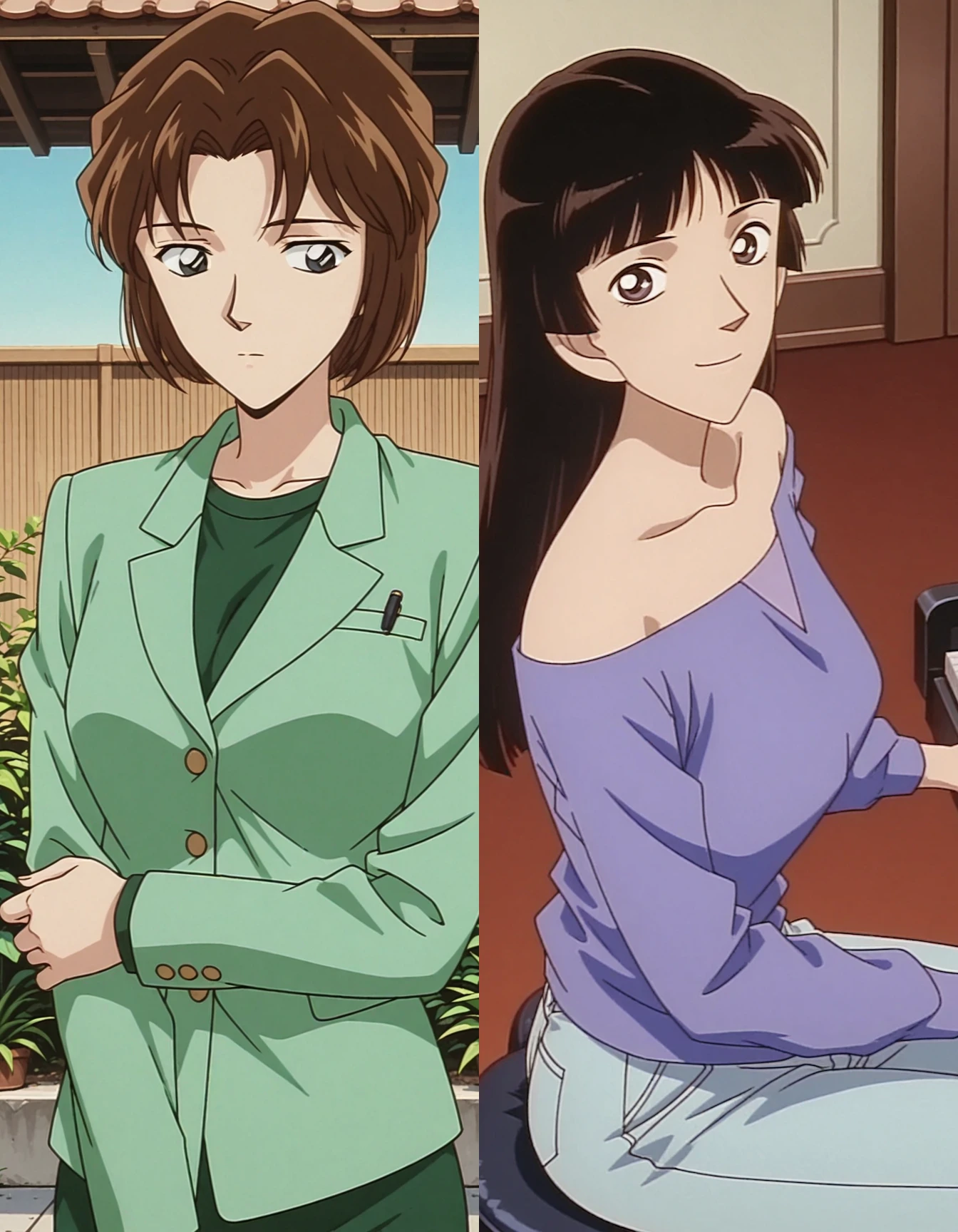 Detective Conan 名探偵コナン Episode77&78 Characters - Yasue Nagato 長門康江 / Miyuki Hyuuga 日向幸 - Illustrious