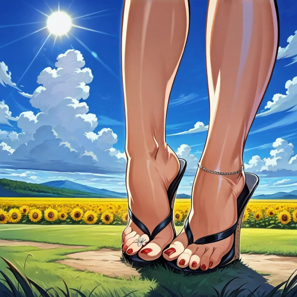 Corked Wedge Thong Footwear [IllustriousXL] Stilettos (V1)