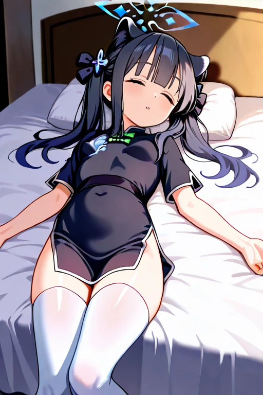 1 Girl ,full length ,in a white shirt and black skirt ,hurriedly looks at his stomach with fear , snow-white skin ,without shoes,rubs his tummy ,